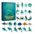 Advent Calendar 2025 - Ocean Creatures Glass Advent Calendar - Includes 24 unique, handcrafted 2D ocean-themed ornaments - cute and realistic sea creature Christmas decorations