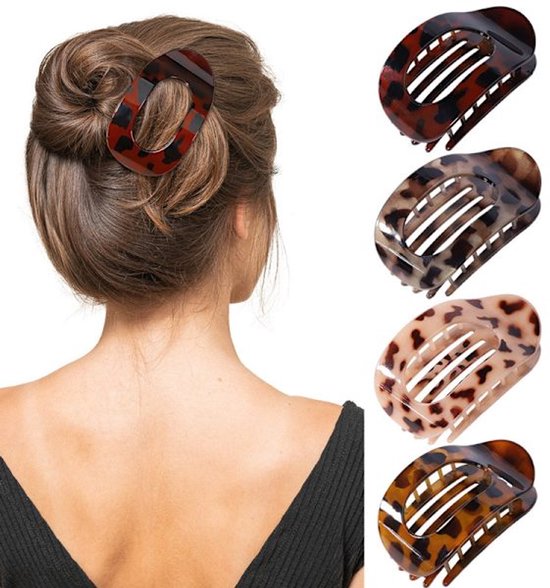 Women's Hair Clips - Curved Design - Perfect for Lying or Running - Matte Finish for a Secure Hold - Suitable for Thin or Thick Hair - 4 Pieces