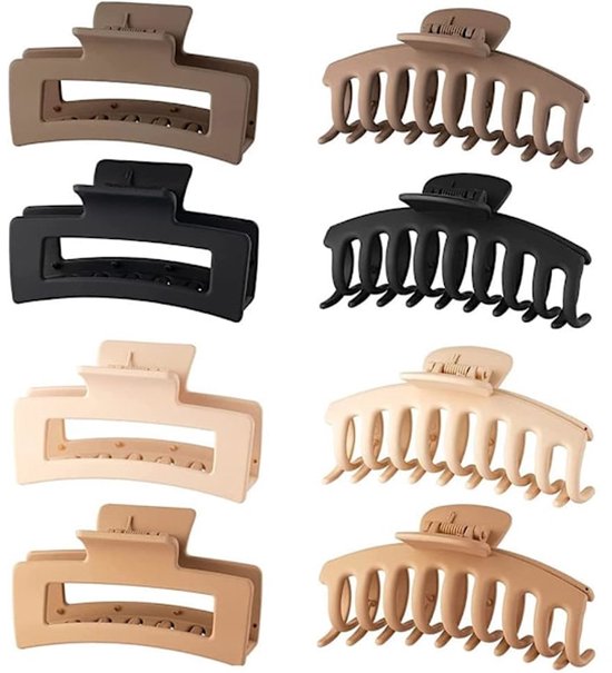 Thick Hair Clips - Large Hair Clips - Rectangular Thick Hair Clips - Non-Slip Thick Hair Clips for Adults - For Girls with Thick Hair - 8 Pieces