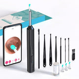 Ear Cleaning Kit - 8-Piece Wireless Ear Cleaning Otoscope Black - Visible Ear Spoon