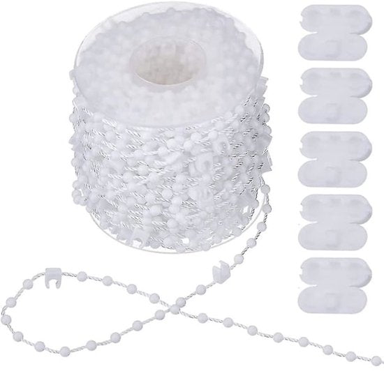 20m Blind Chain - Vertical Blind Mounts and 5 Chain Connectors - Vertical Blind Bottom Chain - Suitable for 89mm Blind Slats