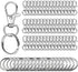 Small Stainless Steel Keychains - 100 Pieces Carabiner Keychains - DIY - DIY Ring - Snap Closure with Turning Button - (Silver)