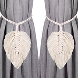 Curtain hooks - 2 sets of hand-woven curtains - curtain cords and curtain leaves