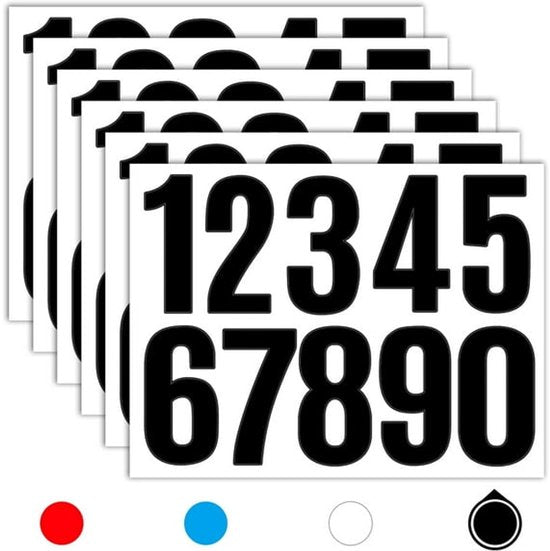 Letterbox stickers - Stickers - Number stickers - Self-adhesive labels - Waterproof door stickers - Suitable for windows, doors, cars and trucks (black) 6 sheets 4 inch