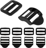 Replacement Backpack Buckles - Set of 5 - Replacement Backpack Buckles - Adjustable - Black Slide Buckles for Backpacks