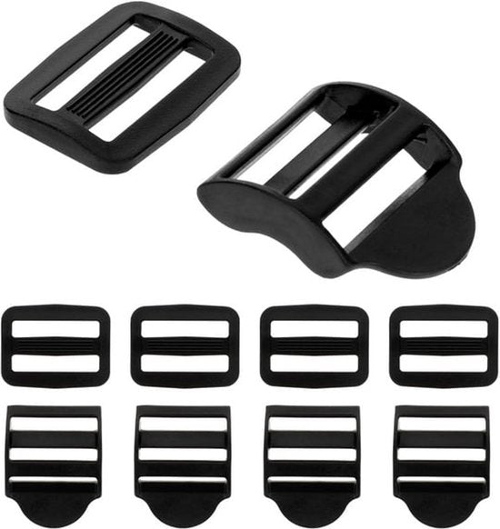 Replacement Backpack Buckles - Set of 5 - Replacement Backpack Buckles - Adjustable - Black Slide Buckles for Backpacks