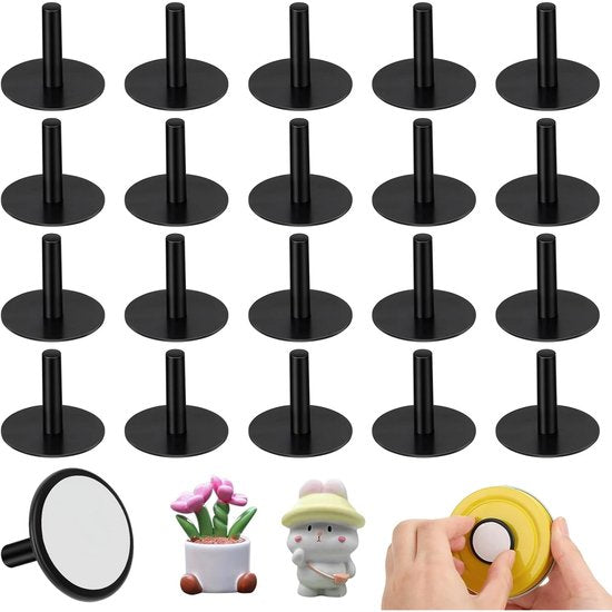 20-Piece Rubber Duck Holder - Black Car Duck Holder - Car with Self-Adhesive Duck Pads for Dashboard Display Duck Accessories (Rubber Duck Not Included)