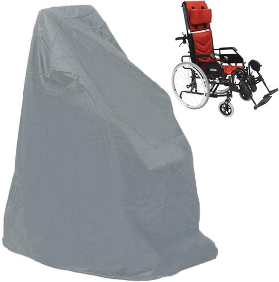Waterproof Wheelchair Cover - Oxford Fabric Wheelchair Cover, Mobile Vehicle Cover, Wheelchair Storage Protector - UV Protection, Dust Protection, Outdoor Rain Cover - Gray - 115x75x130cm