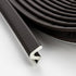 Door seal with draught excluder - Wooden door seal with V-groove - Leather strip - Environmentally friendly door seal (black - 6 m)