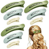 9-pack flat hair clips for women, flat claw clips for girls, suitable for thick and fine hair, 3 sizes, crocodile leather hair clips, matte hair clips, non-slip, French hair accessories