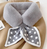 Warm scarf for autumn and winter - Soft and comfortable women's scarf with dotted pattern - Fashionable and versatile winter scarf for everyday use（Grey）