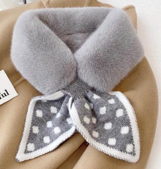 Warm scarf for autumn and winter - Soft and comfortable women's scarf with dotted pattern - Fashionable and versatile winter scarf for everyday use（Grey）