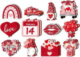 24-Piece Wooden Valentine's Ornament - Heart-Shaped Pendant with Cord - Valentine's Tree and Home Decor - Romantic Holiday Gift