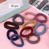 10 Piece Hair Elastic Set – Soft Elastic Hairbands with Pattern – Suitable for Thick, Fine & Curly Hair – Hair Accessories for Girls