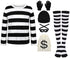 Halloween Robbery Costume Set for Adults - Complete with Shirt, Hat & Accessories - Universal Size - For Parties & Theme Parties