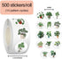 Stickers - 500 sheets - Journaling stickers - Plant stickers - 14 sheets of reusable green stickers with plant curls