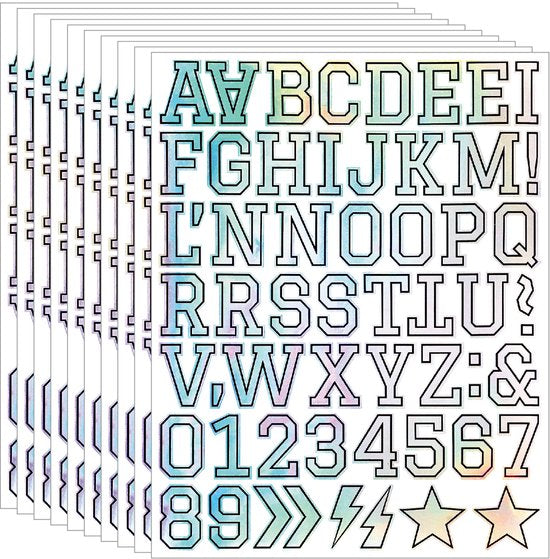 Letter stickers - 10-sheet vinyl letter stickers - 1.5-inch self-adhesive alphabet and number stickers - waterproof - suitable for mailboxes, windows, doors, cars, boats, house numbers (Style B)