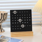 Perpetual calendar - Wooden desk calendar stand - Acrylic desk calendar - Suitable for living room, office, shop, bar - Display of week, month and day (black)