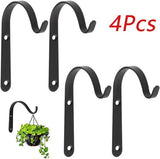 Hanging hooks - Set of 4 - Wall mounting - Suitable for bird feeders - Black - Suitable for indoor and outdoor use