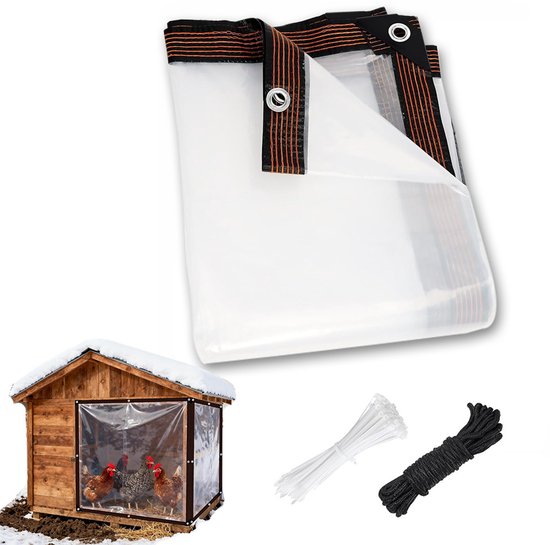 Transparent tarpaulin with eyelets, transparent tarpaulin for outdoor use, waterproof film, woven tarpaulin, canvas, awning, durable, weatherproof, multifunctional tarpaulin 2 x 4m