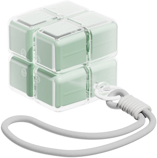 Medicine box - 7-day medicine box - Weekly pill box - Portable pill box for travel - Easy to open - 8 compartments - For storing vitamins and medicines - Green