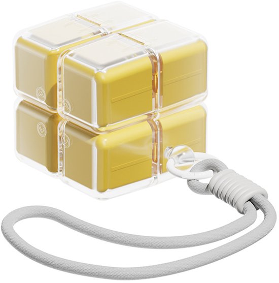 Medicine box - 7-day medicine box - Weekly pill box - Portable pill box for travel - Easy to open - 8 compartments - For storing vitamins and medicines - Yellow
