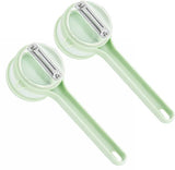 Vegetable Peeler - Fruit and Vegetable Peeler - with Storage Box - Safe and Efficient - Double-Sided Sharp Stainless Steel Blades - Easy to Clean - Process Fruits and Vegetables Easily and Conveniently - Set of 2 (Green)