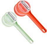 Vegetable Peeler - Fruit and Vegetable Peeler - with Storage Box - Safe and Efficient - Double-Sided Sharp Stainless Steel Blades - Easy to Clean - Process Fruits and Vegetables Easily and Conveniently - Set of 2 (Orange + Green)