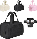 Multi-Zip Makeup Bag - Toiletry Bag - Spacious Storage, Organized Layered Design with Carry Handle - Ideal for Travel & Daily Use（Black）