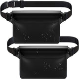 Waterproof Triple Zipper Waist Pack & Touchscreen Phone Case – 2-Piece Set – Ideal for Beach, Cruise, Swimming, Kayaking & Outdoor Activities（Black）