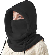 Windproof Hat – Warm Fleece Ski Mask & Winter Mask – Face & Neck Protector for Cold Weather – Suitable for Motorcycling, Cycling & Outdoors – Unisex（Black）