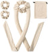 3 Piece Hair Rollers - Curling Iron for Women - Includes Storage Bag - Creates Long-Lasting Curls Without Heating (Beige)