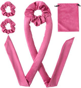 Piece Hair Rollers - Curling Iron for Women - Includes Storage Bag - Creates Long Lasting Curls Without Heat（Pink Red）