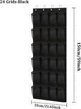 Shoe rack with 24 compartments - Made of sturdy and durable Oxford cloth - Can be hung on a door - Suitable for wardrobes with mesh walls - Black