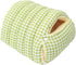 Cat house - Cat basket - Plush and warm - Removable and washable - Closed cat bed for winter - Suitable for indoor and outdoor use in winter, camping, traveling, in the bedroom, living room and apartment - Green and white checkered