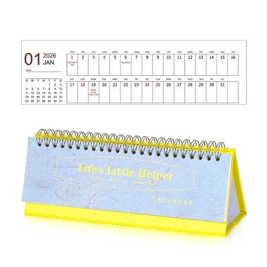 Calendar 2026 - Minimalist English Desk Calendar - Office Calendar - Desk Decor - Style D