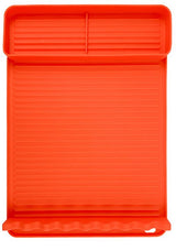 Silicone BBQ Grill Mat - 8-Slot Mat with Drip Tray - Heat-Resistant and Dishwasher-Safe - 40x27 cm - Orange