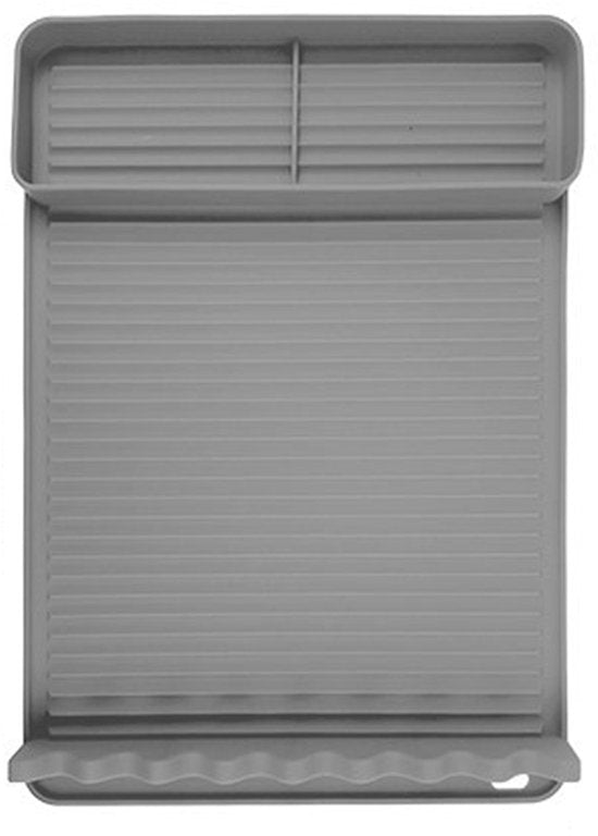 Silicone BBQ Grill Mat - 8-Slot Mat with Drip Tray - Heat-Resistant and Dishwasher-Safe - 40x27 cm - Gray