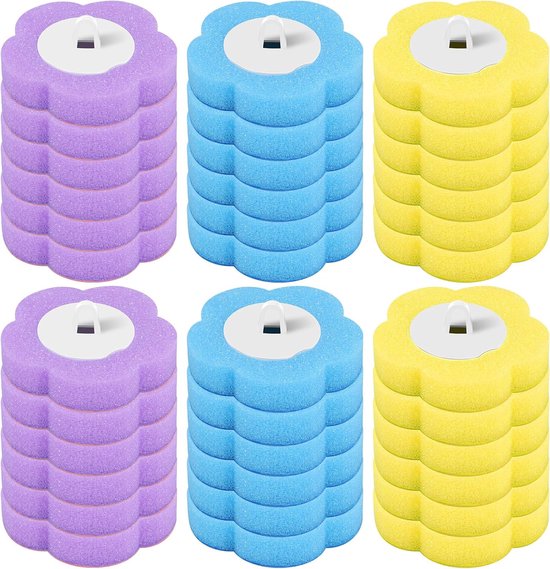 36 Piece Toilet Brush Replacement Heads - With Cleaning Solution & Fragrance - 360° Deep Cleaning - For Hard-to-Reach Corners