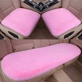 Plush Car Seat Cover - Soft, Warm and Fluffy Faux Rabbit Fur Seat Covers - Front & Back Seat Protectors - Non-Slip Mat - Universal (Pink, 3-Pack)