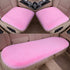 Plush Car Seat Cover - Soft, Warm and Fluffy Faux Rabbit Fur Seat Covers - Front & Back Seat Protectors - Non-Slip Mat - Universal (Pink, 3-Pack)