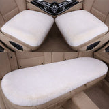 Plush Car Seat Cover - Soft, Warm and Fluffy Faux Rabbit Fur Seat Covers - Front and Back Seat Protectors - Non-Slip Mat - Universal (White, 3-Pack)