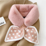 Warm scarf for autumn and winter - Soft and comfortable women's scarf with dotted pattern - Fashionable and versatile winter scarf for everyday use（Pink）
