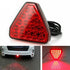 Rear Collision Warning Light - F1 Style Triangular Red LED Light - Third Rear Bumper Light - Turn Signal - GM - Center Brake Light Accessory - 12V
