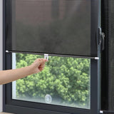 No-Drill Roller Blinds with 3 Suction Cups - Blackout Curtains, Temporary Cover-Up Curtains for Home, Bedroom and Car (Black, 45*124cm)