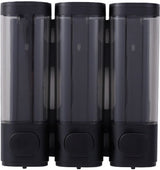 3 Wall-Mounted Soap Dispensers, No Drilling Required - Drip-Proof, Suitable for Gel, Shampoo, and Lotion - Black