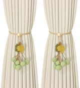 Curtain Ties - Hanging Ball Ties - Ball Tie Cords - Simple Hooks - Creative Curtain Buckle Decorations - Complete Set - 2 Pieces