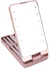 LED Makeup Mirror - Lighted Makeup Mirror - Set of 5 Makeup Brushes - Brush Storage - Cover - Dustproof - Pink