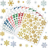 Christmas snowflake stickers - sand glitter party decorations - gift card and handbag DIY - winter snowflake stickers - 12 pieces