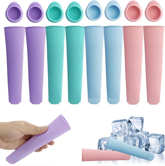 8-Piece Ice Cube Trays - Ice Cube Molds with Handles - Silicone Ice Cube Molds with Lids - Water Ice Molds